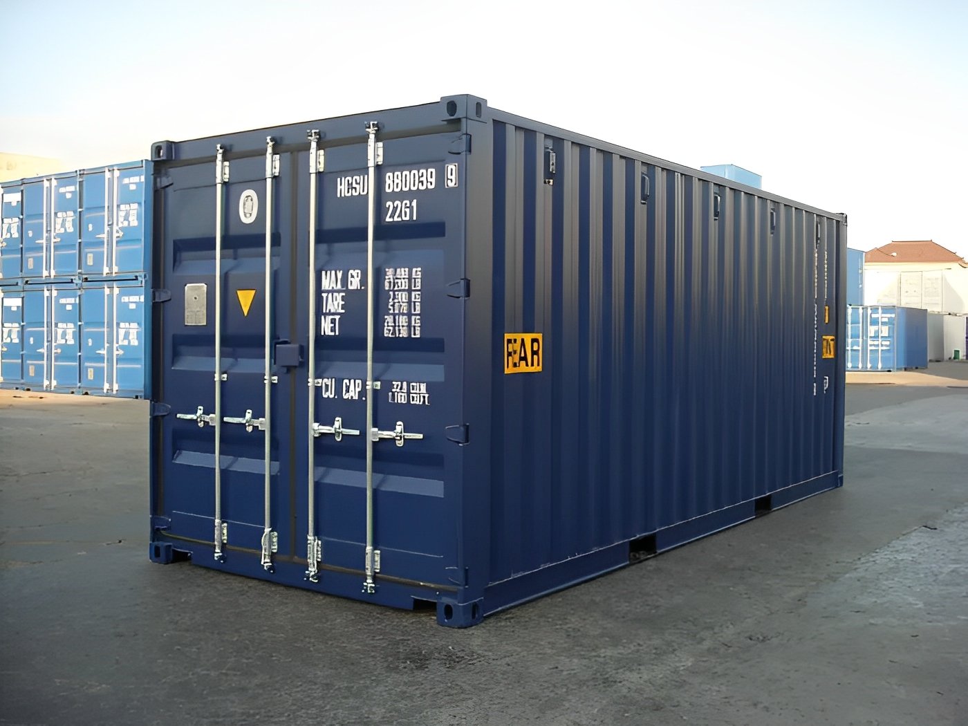 20ft Tunnelcontainer – Dubbele Deuren aan Beide Zijden – Blauw