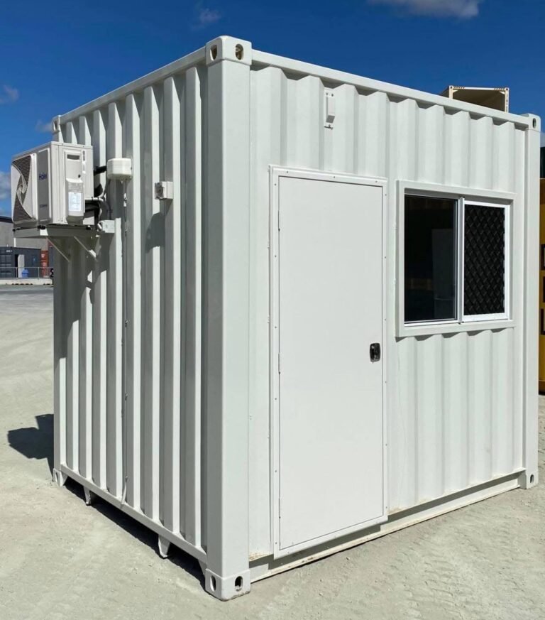 10ft Kantoorcontainer – Witte Container Cabin met Airconditioning en Raam - Afbeelding 5